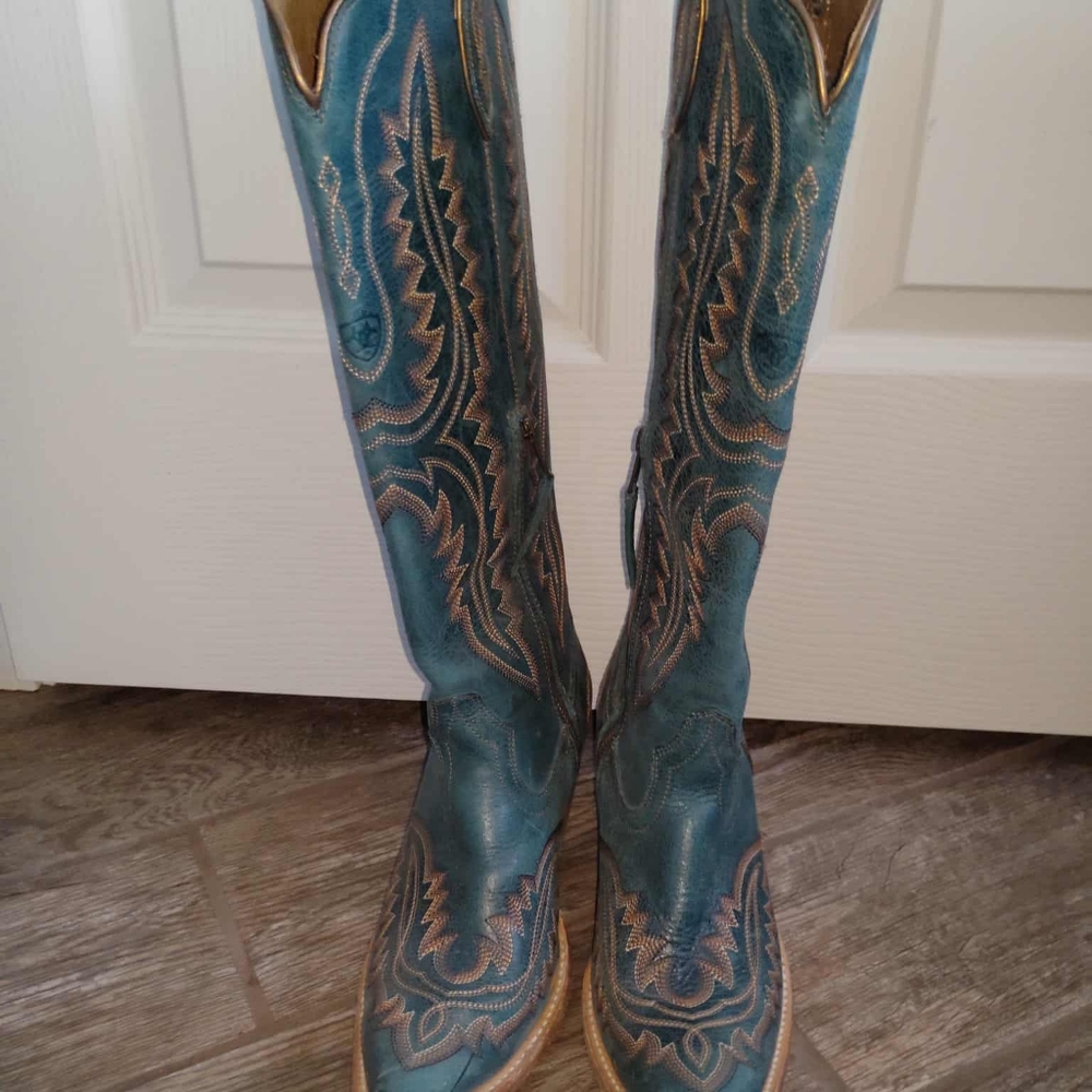 Intricate Blue Cowboy Boots